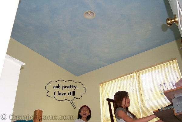 clouds in the other kid's bedroom gives an airy feel